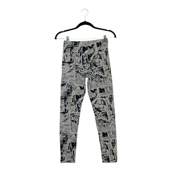 Marvel Comics Leggings Women's Size Medium Black White Spider Man Fair Condition - Picture 1 of 14